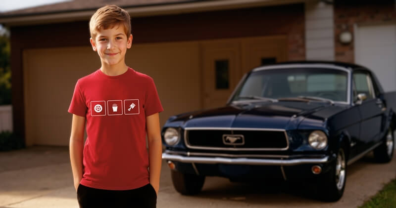 dětské tričko auta a hranolky